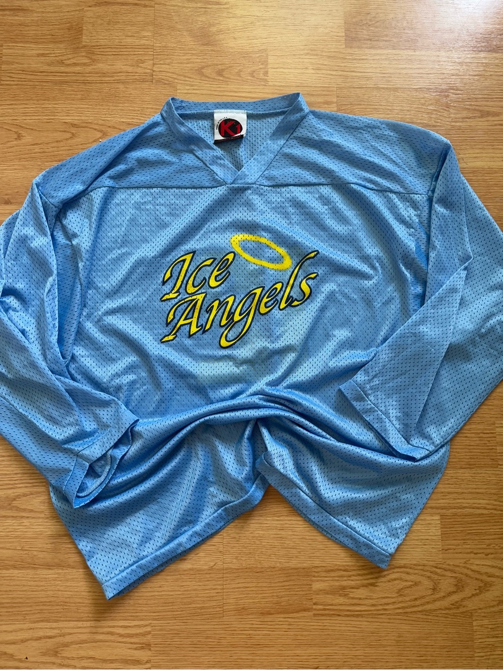 VTG 90s K1 Sportswear Ice Angels Mesh Hockey Jersey Size L Made In USA